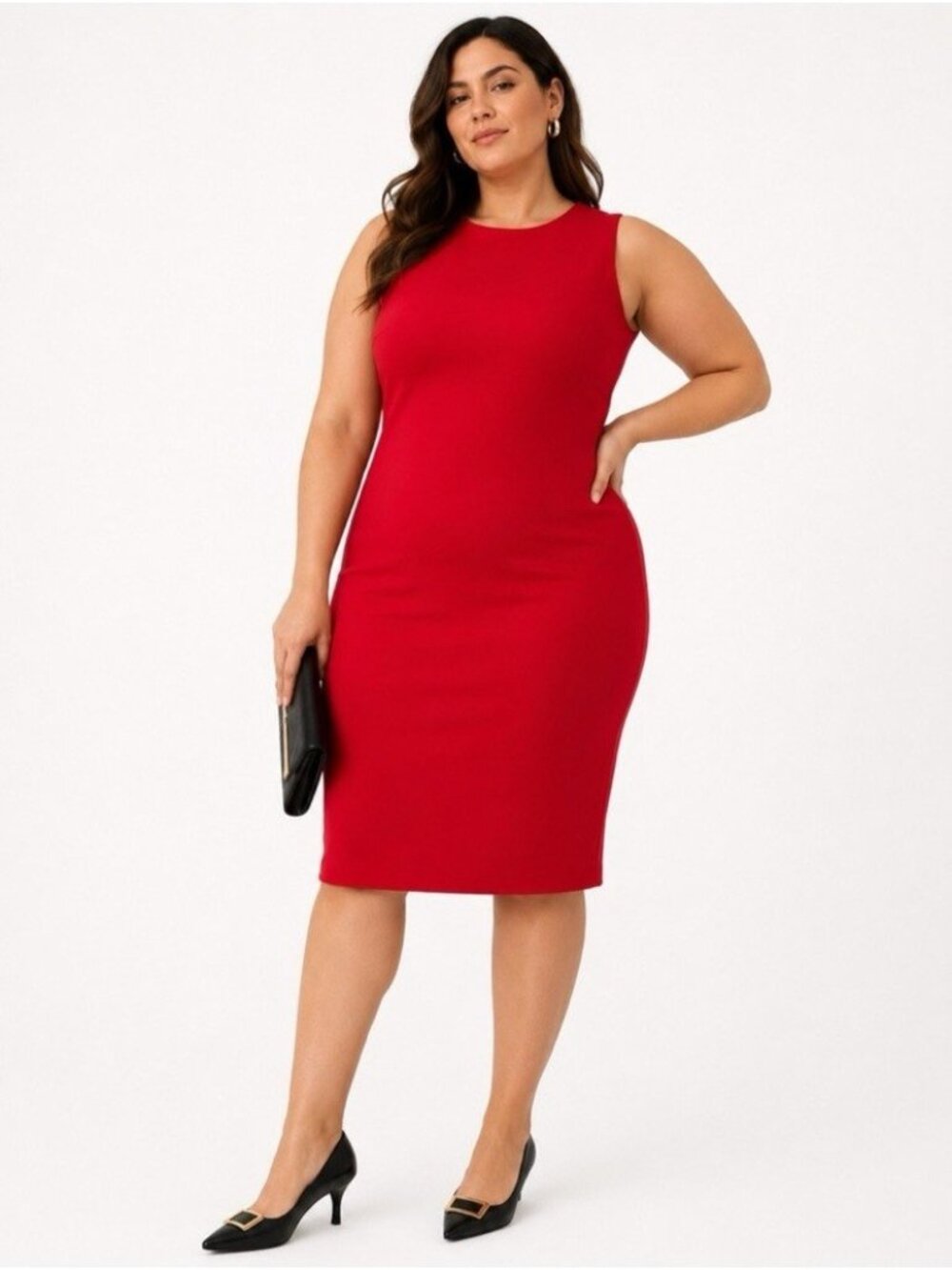 NWT Spanx 20380R The Perfect Fitted Sheath in True Red Ponte Sleeveless Dress 1X